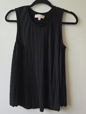 Philosophy Black Pleated Tank Top